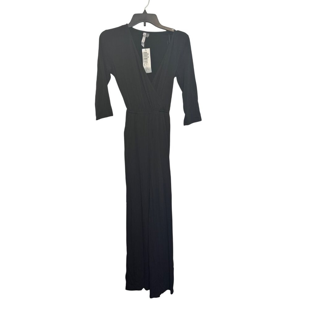 NY Collection Womens Black Wrap Maxi Dress W/ Belt PXS